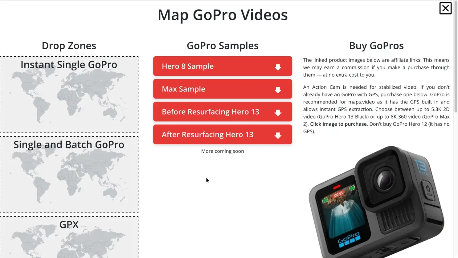 Download our sample videos to experience instant GoPro GPS video mapping