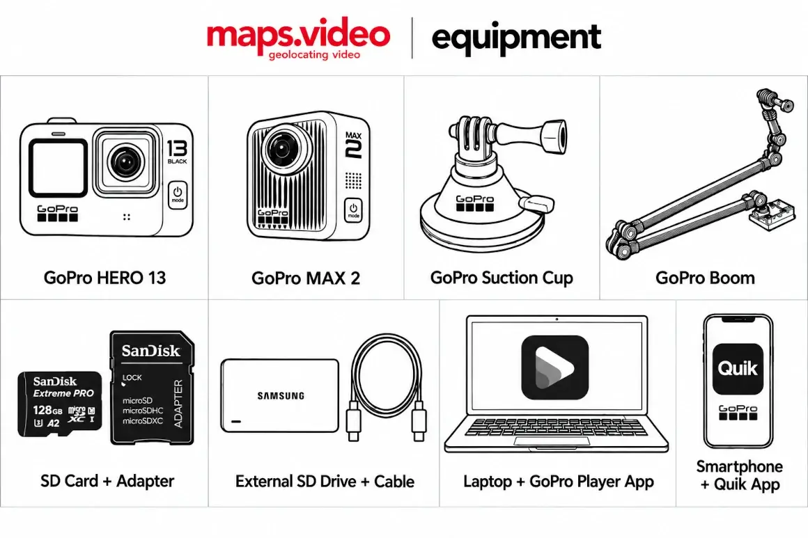 Equipment needed info graphic for maps.video
