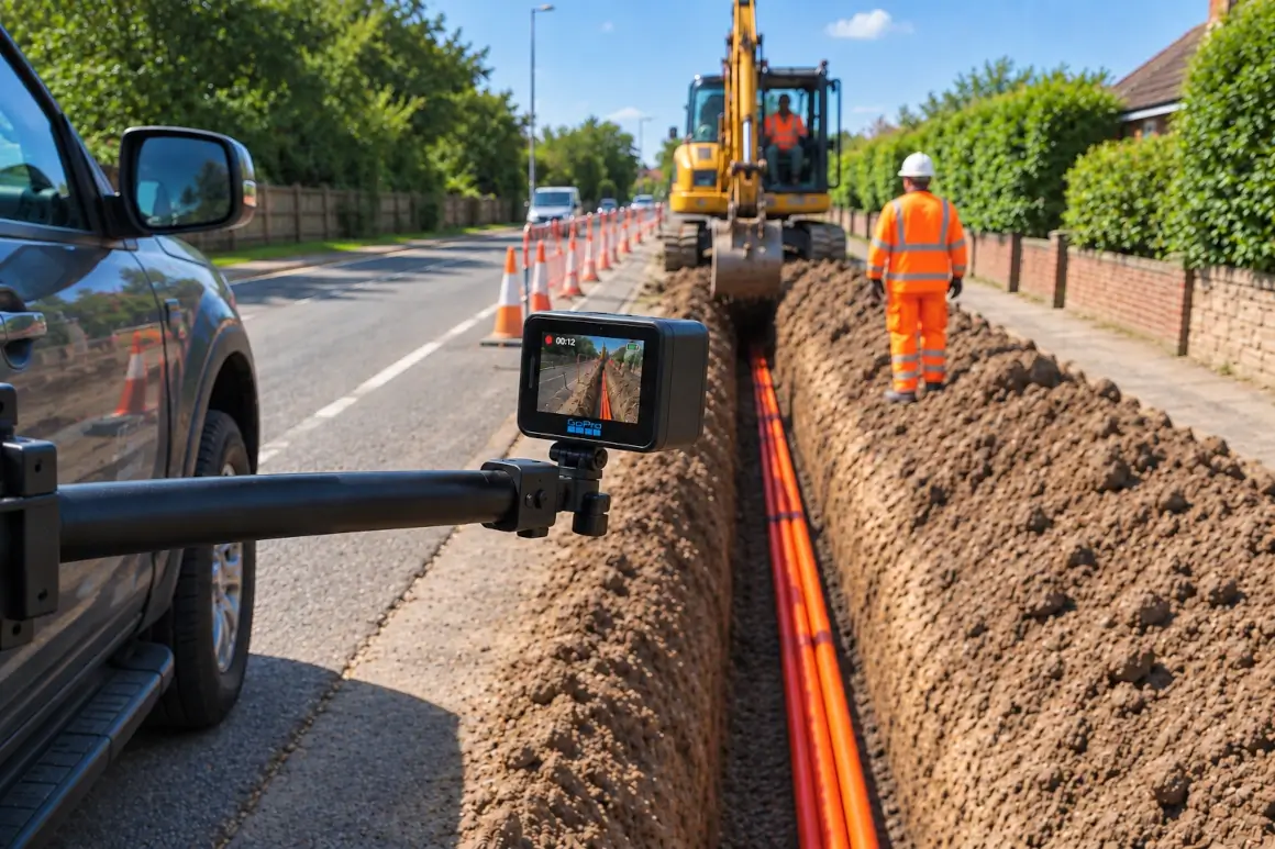 Fiber Optic Trenching GPS Mapping with GoPro