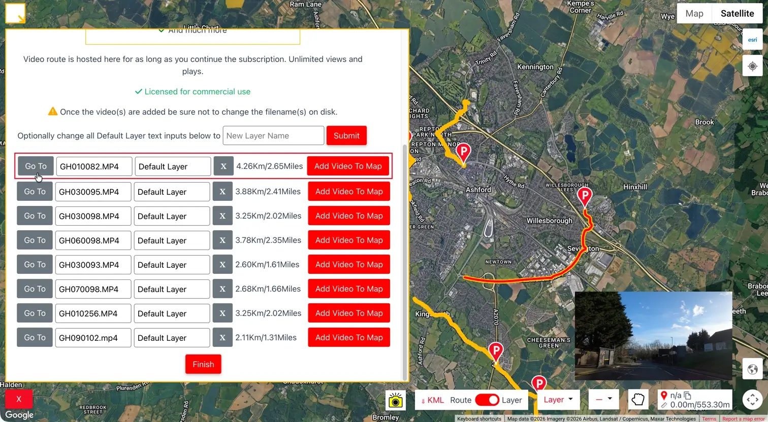 GoPro Batch GPS Extract Visualiser Interface