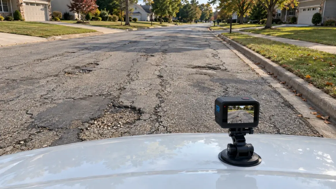 Pavement Condition Survey GPS Mapping with GoPro