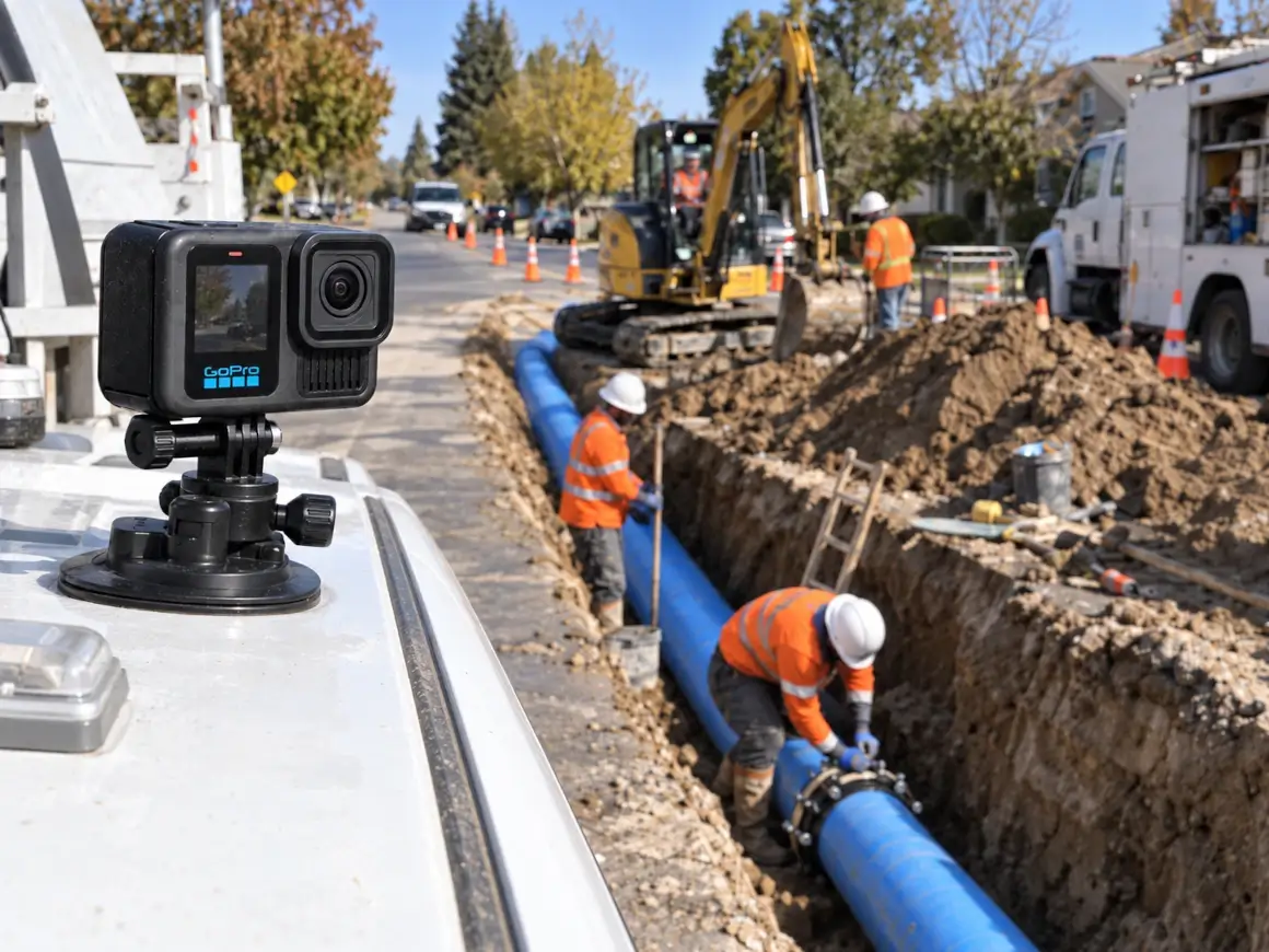 Water Main Trenching GPS Mapping with GoPro