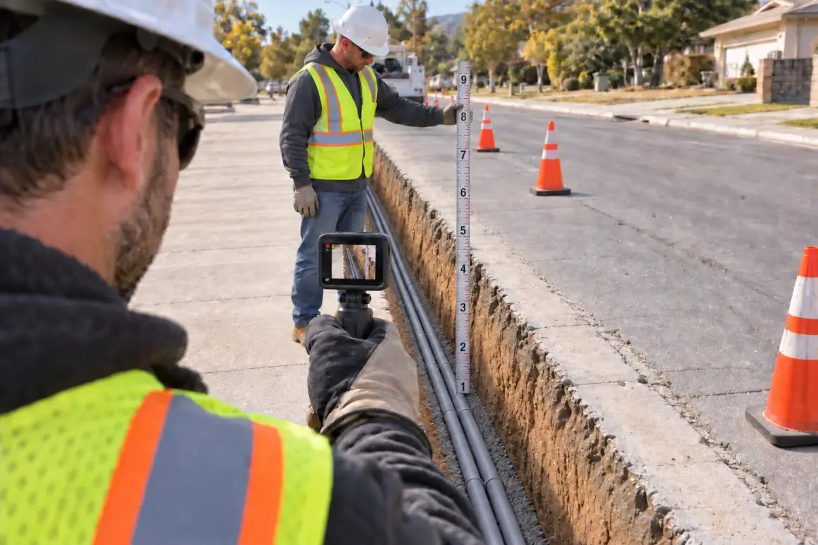 Utility Trenching Inspection GPS Video Mapping with GoPro